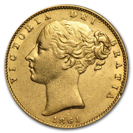 Great Britain Gold Sovereign Victoria Shield Rev. (1838-1874) AU Great Britain Gold Sovereign Victoria Shield Rev. (1838-1874) AU